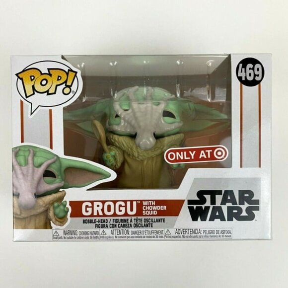 Funko POP! Star Wars Grogu w/ Chowder Squid The Child Figure #469 Exclusive NEW - Picture 1 of 8